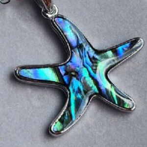 Abalone Starfish silver necklace